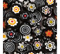 Coloured Glass Millefiori Pebbles Mosaics for Arts and Crafts 50 Grams (Black)