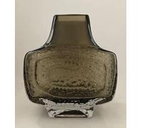 COLOURED GLASS VASES IN THE STYLE OF WHITEFRIARS TV VASE (SMOKE)