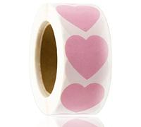 Coloured Heart Stickers 500 Pcs 25mm Pink Self Adhesive Labels Glossy Paper Stickers for DIY Crafts Gift Bags Cards Envelope
