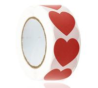 Coloured Heart Stickers Red Self Adhesive Heart Labels Coding Heart Stickers Labels Glossy Paper Stickers for DIY Crafts Gift Bags Cards Envelope