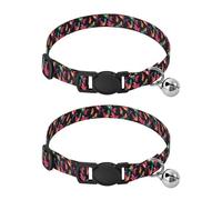 Coloured Hummingbird Collars For Small Dogs 5-15Lbs Quick Release Buckle Dog Collars For Males 2 Packs