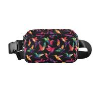 Coloured Hummingbird Trendy Fanny Pack Waist Bag for Women Men Waterproof Sling Chest Bag with Adjustable Strap for Travel Gym Work, Coloured hummingbird, One Size