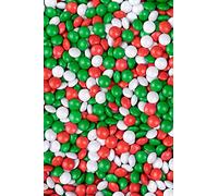 Coloured Milk Chocolate Beans - 30g or 100g - Cake, Cupcake & Cookie Decoration Sprinkles (Red, White & Green, 100g)