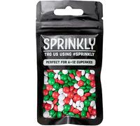 Coloured Milk Chocolate Beans - 30g or 100g - Cake, Cupcake & Cookie Decoration Sprinkles (Red, White & Green, 30g)