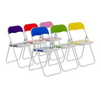 Coloured Padded Folding Chairs - 44cm - Multi - Pack of 6