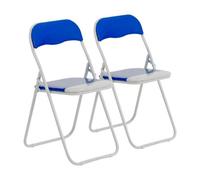 Coloured Padded Folding Chairs - Blue - Pack Of 2