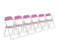 Harbour Housewares Coloured Padded Folding Chairs - Pink - Pack Of 6
