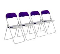 Coloured Padded Folding Chairs - Purple - Pack Of 4