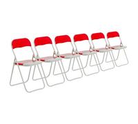 Coloured Padded Folding Chairs - Red - Pack of 6