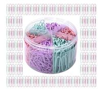 Coloured Paper Clips, Coloured Paper Clips | 50mm Coloured Clips - 300x Assorted Decorative Coloured Binders for Organizing School Teaching Diary