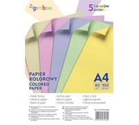 Coloured Paper GIMBOO A4 100 Sheets 80 GSM 5 Pastel Colours/Paper and Labels/Type-Pastel/Material-Paper/Colour-Assorted Colours/Format-A4 / Weight (g/m2)-80 / Dimensions (mm)-210x297