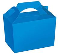 COLOURED PARTY BOXES - PACK OF 10 - Children/Kids Party Boxes Carry Food Meal Fun Picnic Birthday Wedding Favour / Baby Shower Party Box Loot Bag… (Royal Blue)