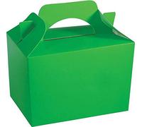 COLOURED PARTY BOXES - PACK OF 10 - Children/Kids Party Boxes Carry Food Meal Fun Picnic Birthday Wedding Favour/Baby Shower Party Box Loot Bag… (Neon Green)