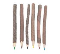 Coloured Pencils Set - 6 Piece Natural Wood Twig Coloured Pencils Artistic Pencils with Rustic Branches for Children's Drawings, Vintage Graphite Kit 2B - for Camping Classrooms