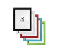 Coloured Picture Photo Frame | Solid Wood | Bright Colours | Various Sizes, Green, A3