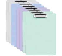 Coloured Plastic Clipboards A4, Pack of 8 Bright Rainbow Coloured Acrylic Clipboard Set, Lightweight Sturdy Writing Board with Metal Clip, Holds 100 Sheets, Ideal for Office School Home by Jicsetk