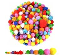 Coloured Pom Poms,1000Pcs Assorted Pompoms for Crafting,Mini Multicolor Pom Poms for Craft,Color Pompoms for Crafts Making in Mixed Sizes 1cm-3cm,Small craft balls for Kids DIY,School Activities,Party