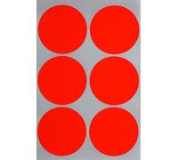 Coloured Round Stickers 5cm Neon Red Dot Sticker Label 50mm - 72 Pack by Royal Green