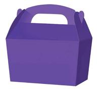 COLOURED SNACK BOXES - PACK OF 10 - Children/Kids Party Boxes Carry Food Meal Fun Picnic Birthday Wedding Favour / Baby Shower Party Box Loot Bag (Purple)