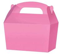 COLOURED SNACK BOXES - PACK OF 10 - Children/Kids Party Boxes Carry Food Meal Fun Picnic Birthday Wedding Favour / Baby Shower Party Box Loot Bag (Neon Pink)