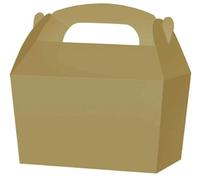 COLOURED SNACK BOXES - PACK OF 10 - Children/Kids Party Boxes Carry Food Meal Fun Picnic Birthday Wedding Favour / Baby Shower Party Box Loot Bag (Gold)