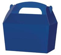 COLOURED SNACK BOXES - PACK OF 10 - Children/Kids Party Boxes Carry Food Meal Fun Picnic Birthday Wedding Favour / Baby Shower Party Box Loot Bag (Navy Blue)