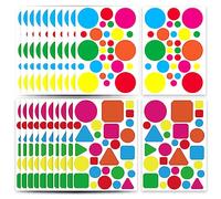 Coloured Stickers, 20 Sheet Different Sizes Dot Stickers and Different Shapes Sticker Paper Self Adhesive, Waterproof Sticky Coding Labels for Office School Home Marking