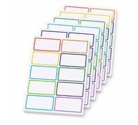 Coloured Stickers Labels, 250 Pack 89x57mm Rectangular Self Adhesive Sticky Labels, 10 Assorted Colours Color Coding Stickers, Small Stickers for Organising, Moving, Office & Home