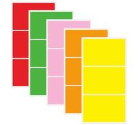 Coloured Stickers, Labels for Jars Sticky Labels on a Roll, Christmas Sticker Labels, Colour Coding Self-Adhesive Sticky Labels, 10 x 6cm - 5 Colours Pack of 30, 6 Each Colour