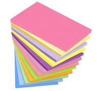 Coloured Sticky Notes, 10 x 15cm 12 Pads of 100 Sheets Self-Stick Notes, 10 Brilliant Colors Assorted Easy to Post Sticky Notes Set for Home School Office (12, 10 x 15cm Rectangle Fluorescent Color)