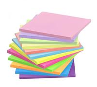 Coloured Sticky Notes, 76*127 mm 12 Pads of 100 Sheets Self-Stick Notes, 10 Brilliant Colors Assorted Easy to Post Sticky Notes Set for Home School Office (12, 76*127mm Rectangle Fluorescent Color)