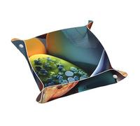 Coloured Stones Print Leather Catchall Tray,Desk Organizer for Keys,Wallet, Valet Tray for Home,Office
