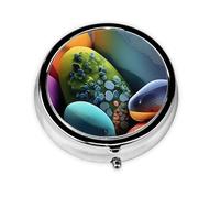Coloured Stones Round Pill Box Portable Medicine Box That can be stored in a Pocket or Handbag