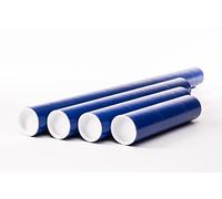 Coloured Strong Cardboard Postal Tubes A3 with Plastic End Caps Blue - Pack of 50