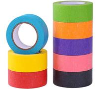 Coloured Tape for Craft - 8 Roll Rainbow Washi Tape, All Purpose Writable, Decorative & Fun Art Supplies