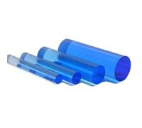 Coloured Tinted Extruded Clear Transparent Acrylic Round Rod PMMA Circular Bar(Blue,10x500mm 1pc)