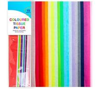 Coloured Tissue Paper - 15 Sheets for Crafts, Wrapping, Scrapbooking and Decorations - 50 x 66cm