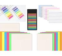 Coloured Transparent Sticky Notes/See Through Post it Notes/Highlight Strips/Sticky tabs Bundle. Study Accessories,Revision Stationary, Multiple Sizes 75mm*75mm/50mm*75mm/70mm*95mm