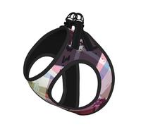 Coloured Twill Lattice Printing Dog Summer Harness With Leash Set,Adjustable And Reflective Step-In Puppy Pet Vest Harnesses