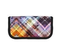 Coloured Twill Lattice Small Pencil Bag Simple Pencil Pouch Aesthetic Pencil Case Pencil Storage Bag Pen Holder Office