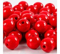 Coloured Wooden beads, D: 12 mm, Hole Size 3 mm, Red, 22g, approx. 40 pc