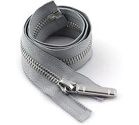 Coloured Zips,Nylon Zipper,1Pc 70/150cm 8# Metal Open End Auto Lock Single Silver Tooth Decor Zip DIY Accessory Red,70cm