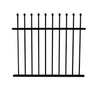 ColourFence Maintenance Free 25 Year Guarantee Colourrail High-Quality Ball Top Railing Panel - 0.9M/3Ft High By 2.4M/8Ft Wide In Black.