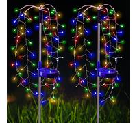 (Colourful, 200led) Two Sets of Solar Firecracker Lights, Yard Lawn Willow Branches Decorative Lights, Festival Atmosphere Lights, Solar Copper Wire Lights
