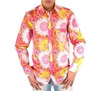 Colourful 70s Flower Flower Power Shirt pink