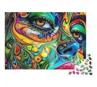 Colourful Abstract Face Jigsaw Puzzle for Adults 1000 Piece Jigsaw Puzzle Paper Game Artistic Visual Focus Home Decor 70x50cm/1000pcs