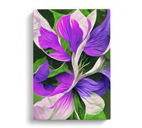 Colourful Abstract Flowers No.1 Canvas Print | Gallery Wrapped 30mm Frame Wall Art | 30x20 inches | Ready to Hang | Abstract Floral Picture | Living Room Bedroom Lounge Office