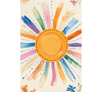 Colourful Abstract Sun Notebook. A5/6"x9"/150 Lined Pages/Paperback. Pretty Notebook Gift for Mum's Birthday. Pretty Floral Notebook. Gardening Journal. Journals and Diaries for Her.