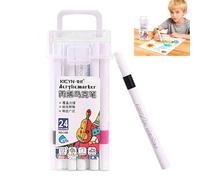 Colourful Acrylic Pens, 24 Colors Painted Markers for Painting on Rocks, Glass and Wood, Quick Drying Acrylic Markers, Kit for Artistic Painting, Drawings on Hard Surfaces (Mix-1 Set)