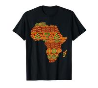Colourful Africa Map Kente Cloth For Men Women African Lover T-Shirt